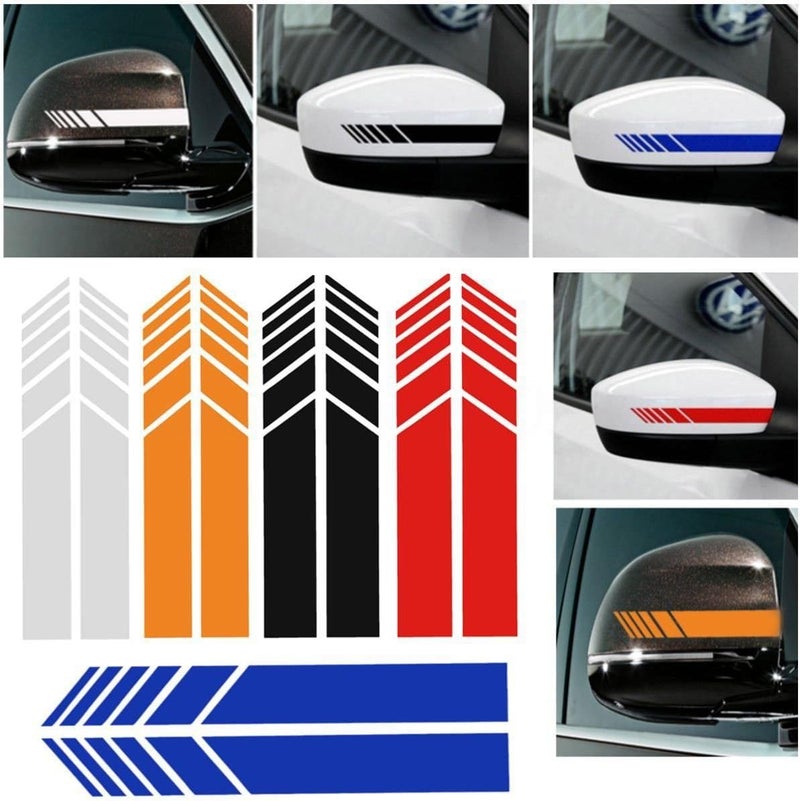 CVANU Car Rearview Mirror Strip Sticker Vinyl Racing Decal Emblem (Black) for Maruti Suzuki Ignis - Image 2