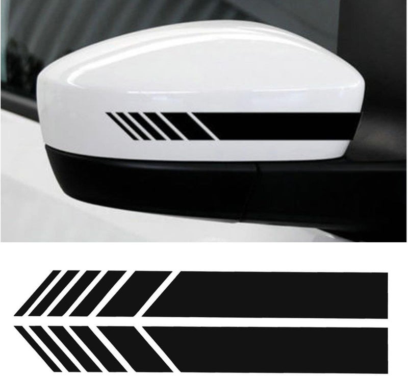 CVANU Car Rearview Mirror Strip Sticker Vinyl Racing Decal Emblem (Black) for Maruti Suzuki Ignis - Image 1