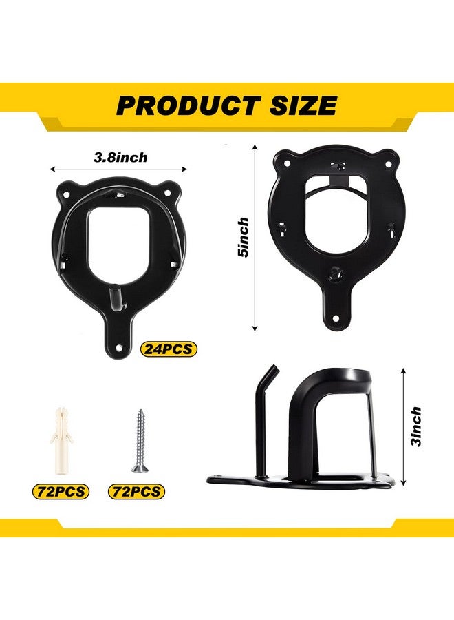 ليفيدي حامل لجام الخيل من LEIFIDE، 24 قطعة، خطافات لجام الخيل، حامل لجام الخيل، حامل معدني مع أنابيب ومسامير لمستلزمات الحظيرة، لون أسود - Image 2
