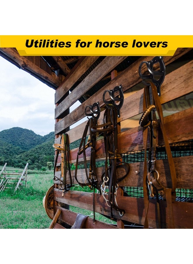 ليفيدي حامل لجام الخيل من LEIFIDE، 24 قطعة، خطافات لجام الخيل، حامل لجام الخيل، حامل معدني مع أنابيب ومسامير لمستلزمات الحظيرة، لون أسود - Image 5