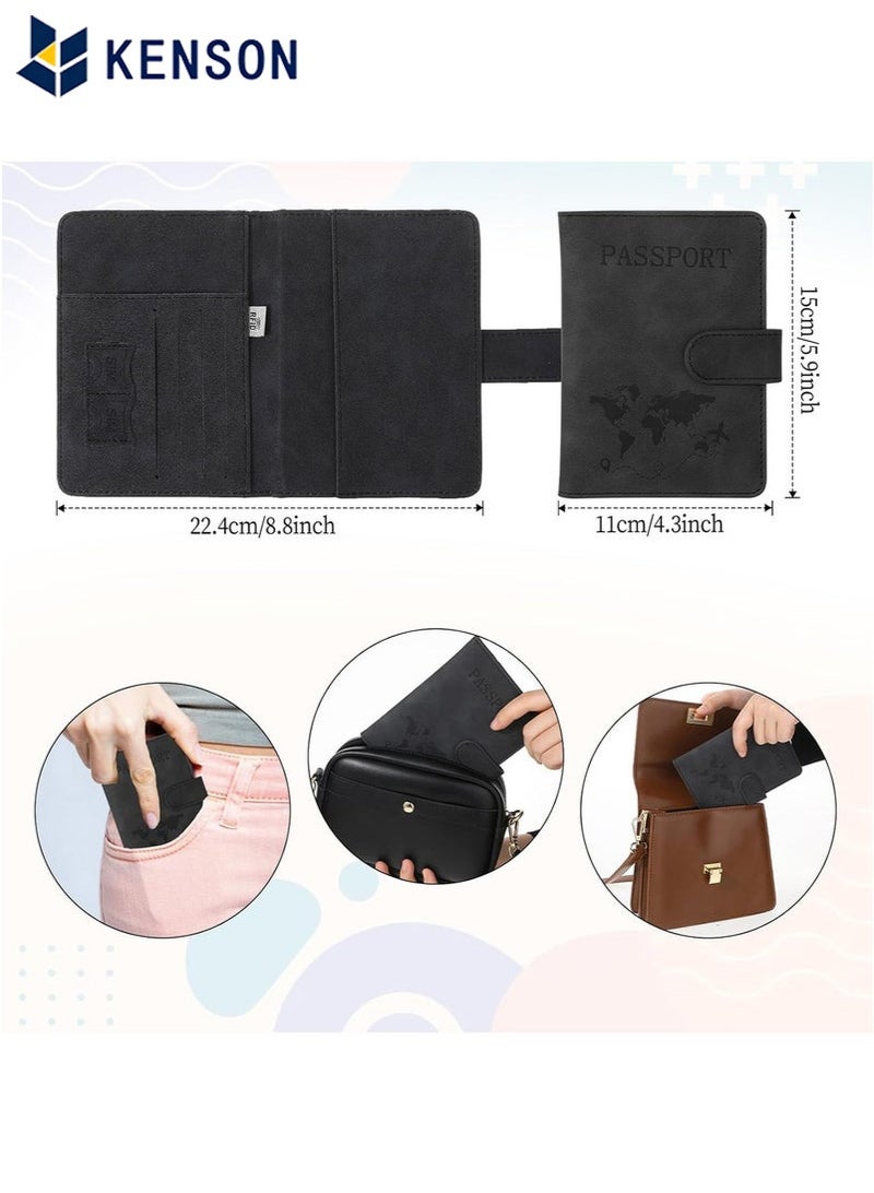 KENSON Passport Holder for Travel Essentials, Passport Wallet Cover Case for Travel Must Haves Accessories,Passport Book Holders for Women and Men Brown  - Image 4