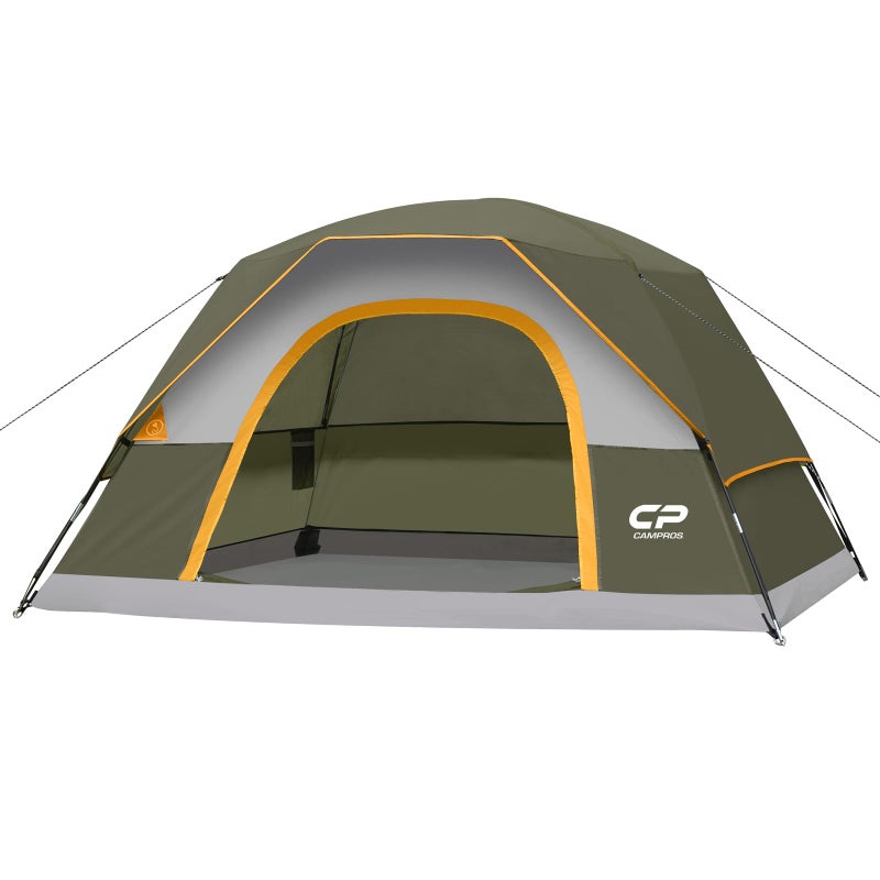 CAMPROS CP 4 Person Tent, Dome Tents for Camping with Rainfly, Waterproof Camping Tent Easy Set Up, Portable Family Tent with Large Mesh Window & Carry Bag for Outdoor Hiking - Image 1