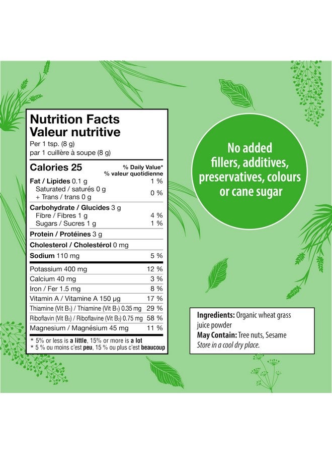 Organic Traditions مسحوق عشب القمح العضوي من تقاليد عضوية، مسحوق عشب القمح العضوي خالي من الغلوتين، مسحوق عصير عشب القمح العضوي النباتي غير المعدل وراثيًا، 5.3 أونصة (150 جرام) كيس، 18 حصة لكل كيس - Image 5