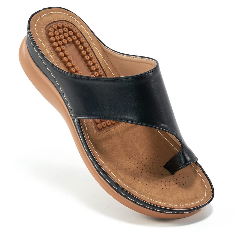 Aomigoct Womens Comfort Wedge Sandals: Soft Cushion & Orthopedic for All-Day Walking - Non-Slip 1.96" Heel for Stability - for Comfort Seekers - Image 1
