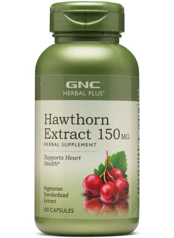 GNC Herbal Plusreg Hawthorn Extract 150Mg 100 Capsules - Image 1