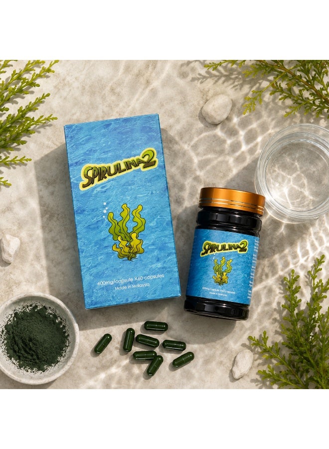 Spirulina 2 Food Supplement , 60 Capsules – Made in Malaysia - Image 4