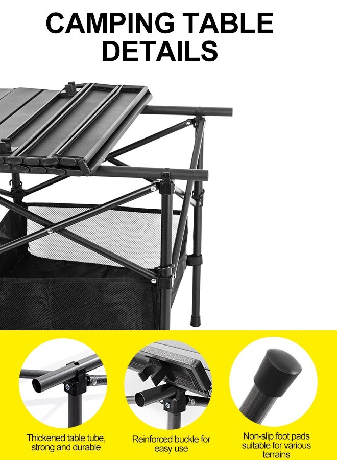 Tersely Camping Table Folding Portable Table 53x51x50cm,Picnic Table,Backpacking Table with Storage Waterproof Pocket,for Outdoor BBQ,Cookout,Picnic,Beach - Image 5