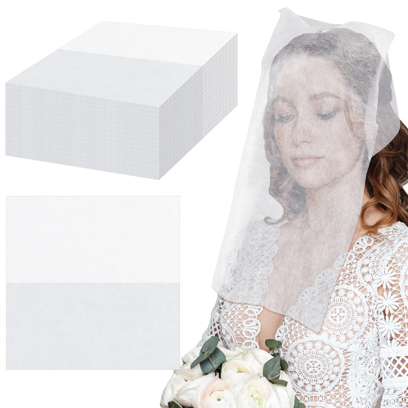 100 Pieces Makeup Protector Hood Disposable Non Woven Makeup Face Cover Clothing Protector Breathable Cosmetic Mask for Women Girl Dressing Wedding Travel Supply