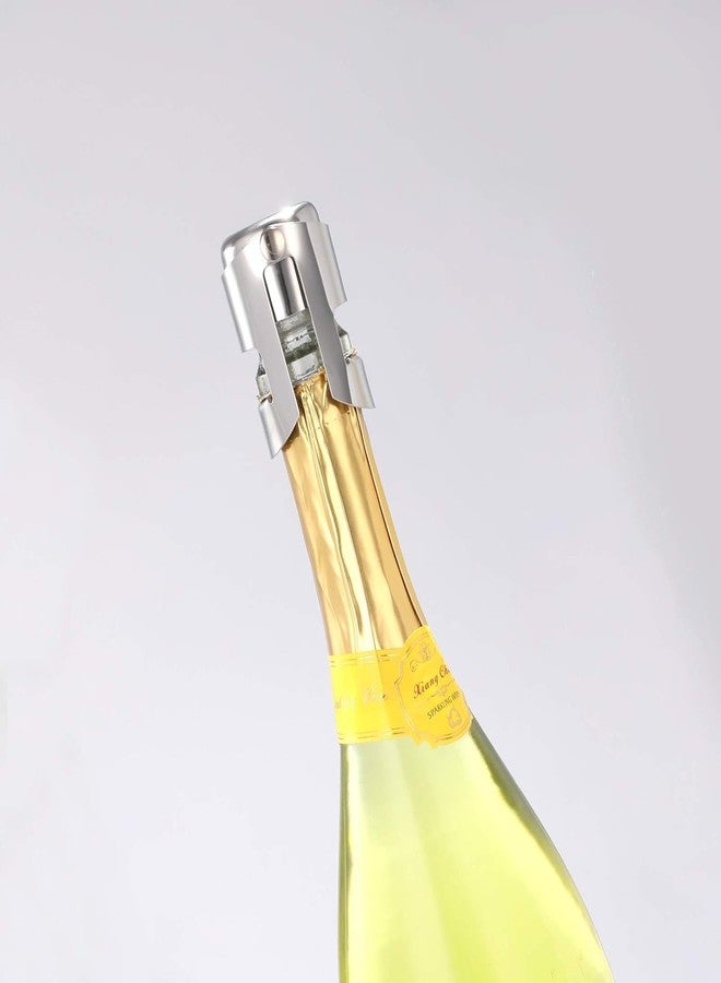 Honexa Champagne Stopper with Stainless Steel, Decorative Champagne Saver Vacuum Plug with Food Grade Silicone, Reusable Bottle Sealer Keeps Champagne Fresh (Pack-4) - Image 2