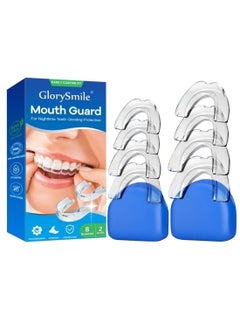 Glory Smile Mouth Guard for Nighttime Teeth Grinding Protection Moldable Comfortable Professional Teeth Tool for Teeth Clenching Bruxism and Whitening Tray and Sport Athletic Including 8 Guards in 2 Sizes  - Image 1