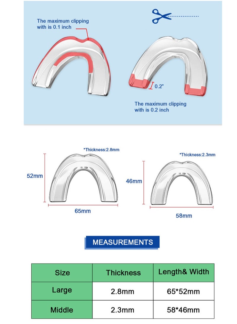 Glory Smile - Mouth Guard for Nighttime Teeth Grinding Protection Moldable Comfortable Professional Teeth Tool for Teeth Clenching Bruxism and Whitening Tray and Sport Athletic Including 8 Guards in 2 Sizes - Image 1