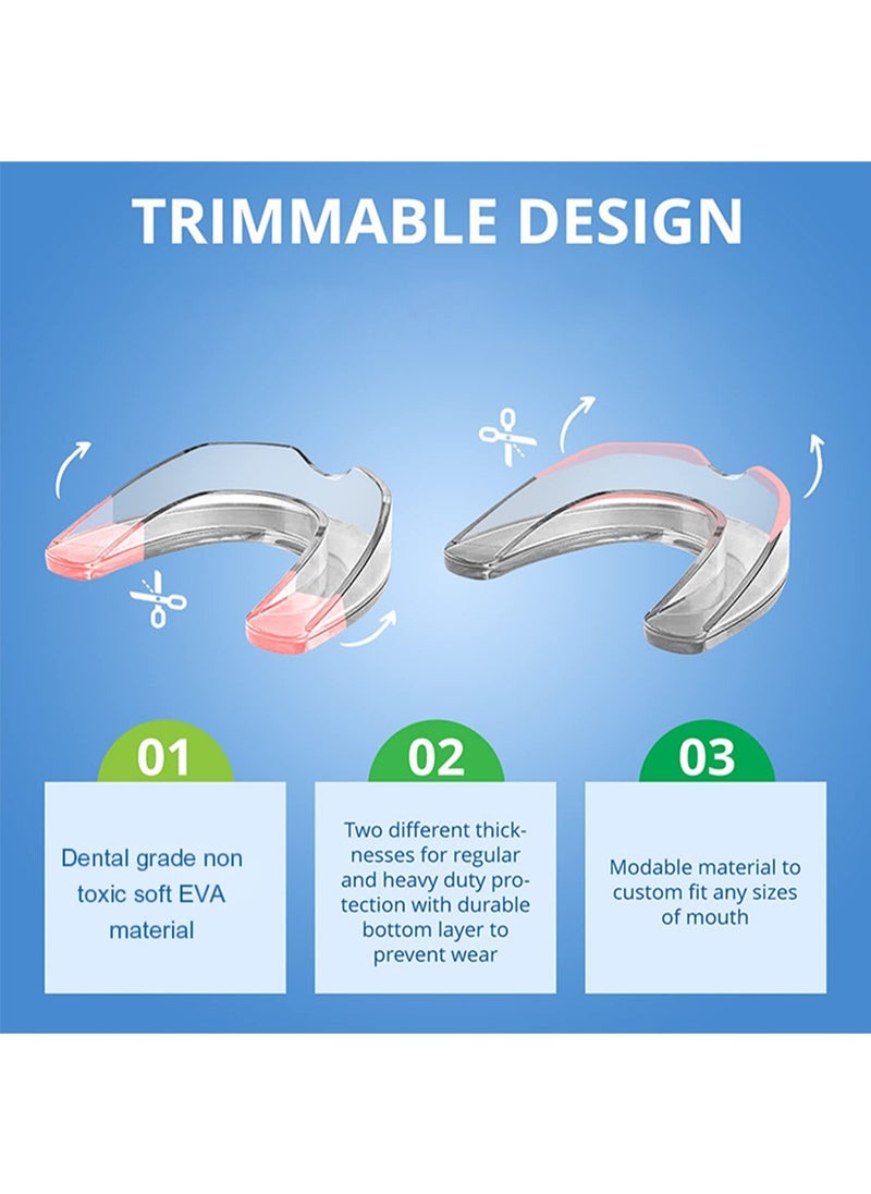 Glory Smile - Mouth Guard for Nighttime Teeth Grinding Protection Moldable Comfortable Professional Teeth Tool for Teeth Clenching Bruxism and Whitening Tray and Sport Athletic Including 8 Guards in 2 Sizes - Image 1
