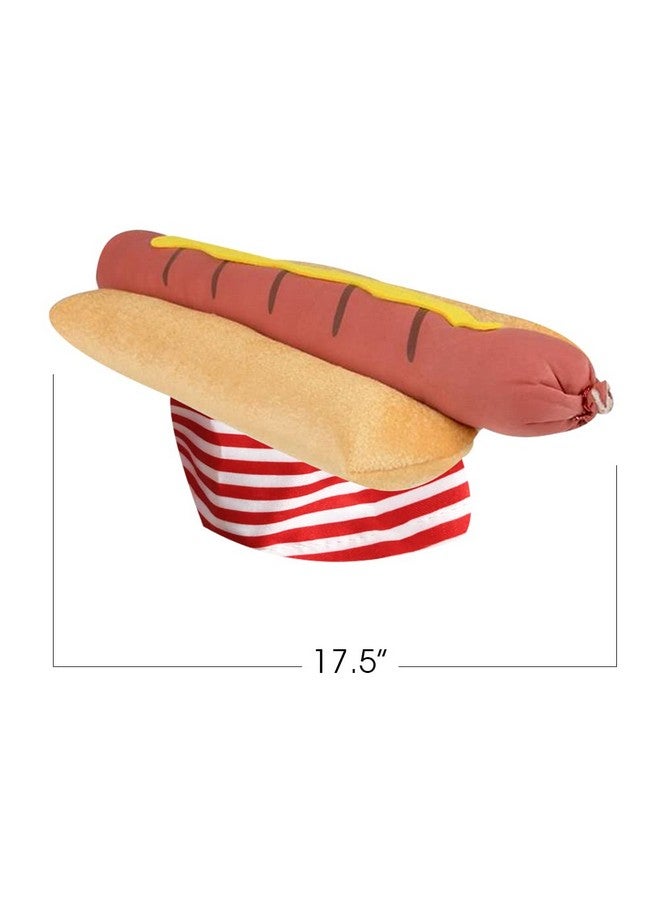 ArtCreativity Funny Hot Dog Hat, 1 Pc, Fun Fast Food Hotdog Hat, Soft Plush Costume Accessory Hat, Pizza Party Supplies Decorations, One Size Fits Most, Crazy Silly Hat For Halloween - Image 3