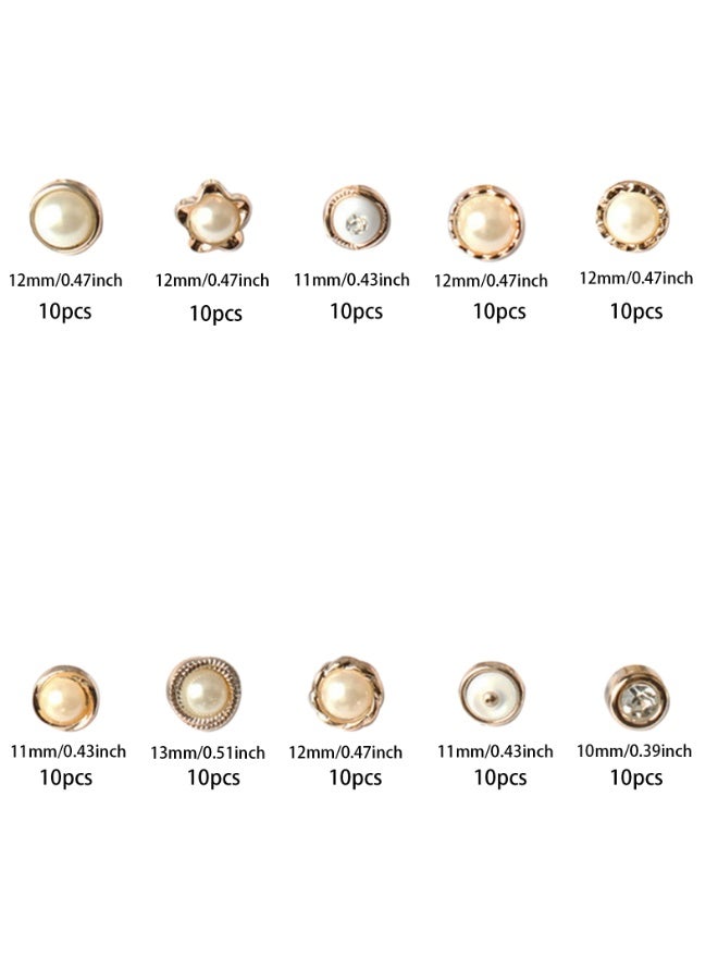 100Pcs Round Pearl Resin Buttons with Shank for Clothes Shirts Suits Coats Sweaters Wedding Dress Clothing Decorations  - Image 3