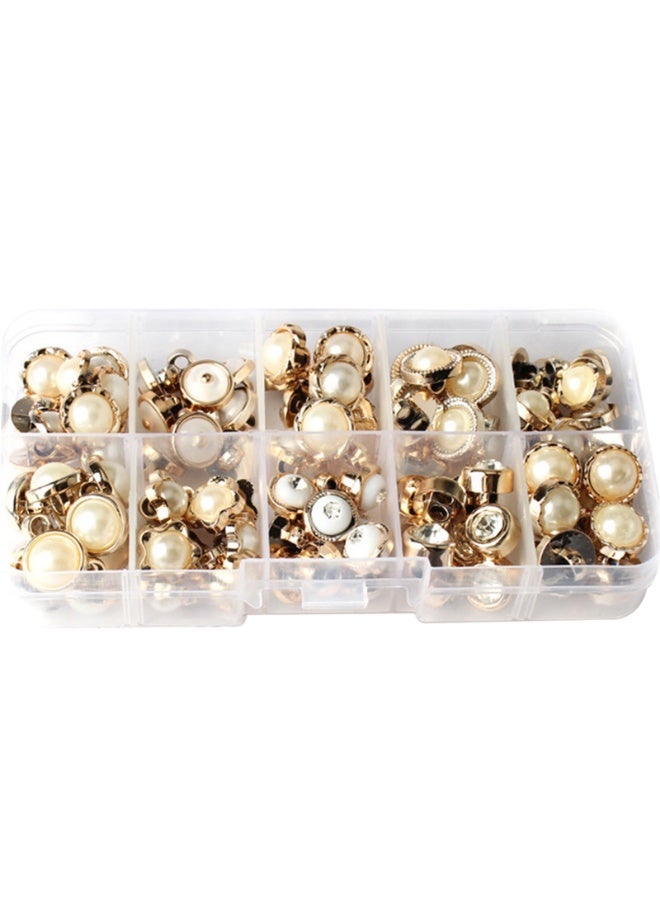 100Pcs Round Pearl Resin Buttons with Shank for Clothes Shirts Suits Coats Sweaters Wedding Dress Clothing Decorations  - Image 2