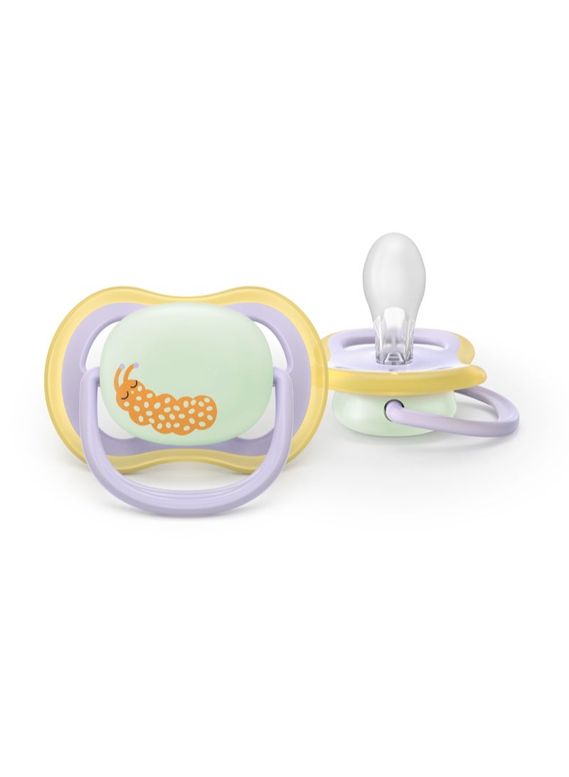 Philips Avent Ultra Air Nighttime Girl Pacifier, 0-6 Months, 2 Pack - Image 3