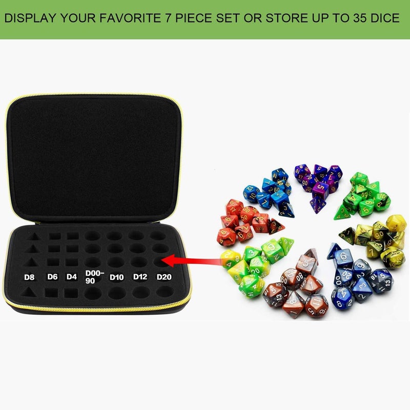 ALKOO Dice Storage Case, Dice Case Box Tray for DND Dice Set, for D&D Dungeons and Dragons 7-Die Polyhedral Dice, for RPG for MTG Role Playing Table Games, Display for D and D Accessories - Box Only - Image 2