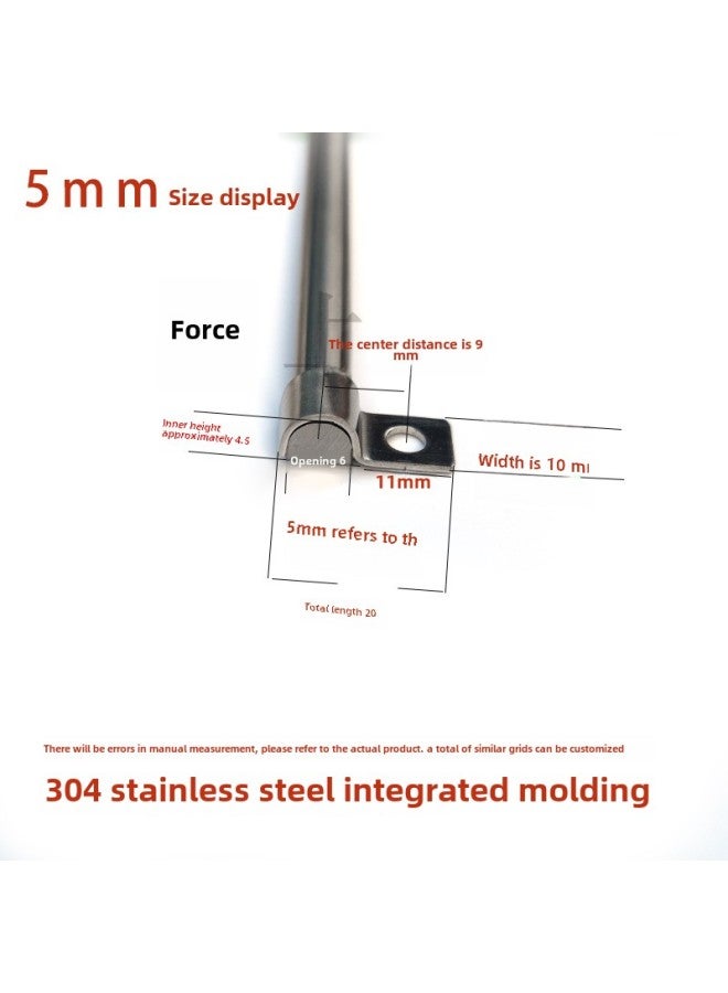 304 Stainless Steel Single-sided Pipe Clamp Wire Clip Cable Clamp Single-sided Horse Card Crimping Buckle Fixing Piece Wire Matching-Specifications And Models:1.0 Thickness 10 Width Pressing 5mm  - Image 1