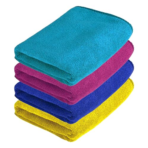 Autofy 250GSM - 40cm x 40cm - [Pack of 4] - Microfiber Cloth Double Sided Microfiber Cloth for Car Lint Free Super Soft Plush Car Cleaning Cloth Sueded Edges for Scratch Free Car & Bike Cleaning - Image 1