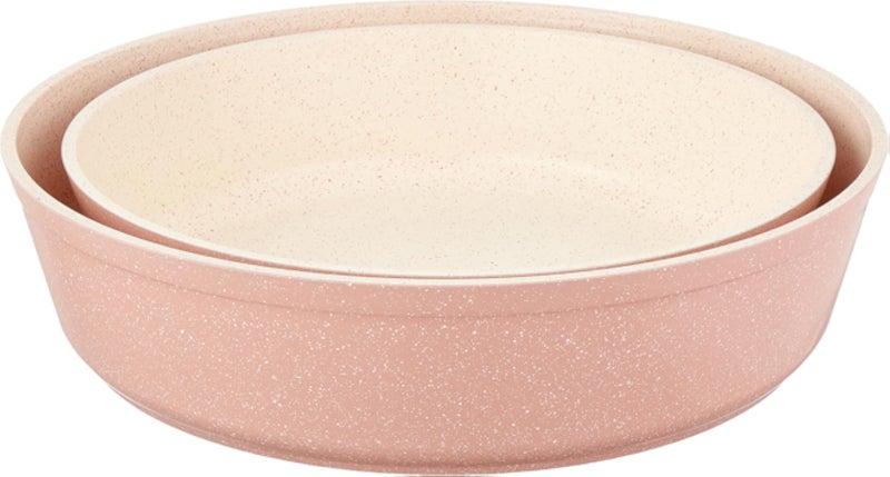 طقم صواني فرن من الجرانيت توب شيف، لون وردي