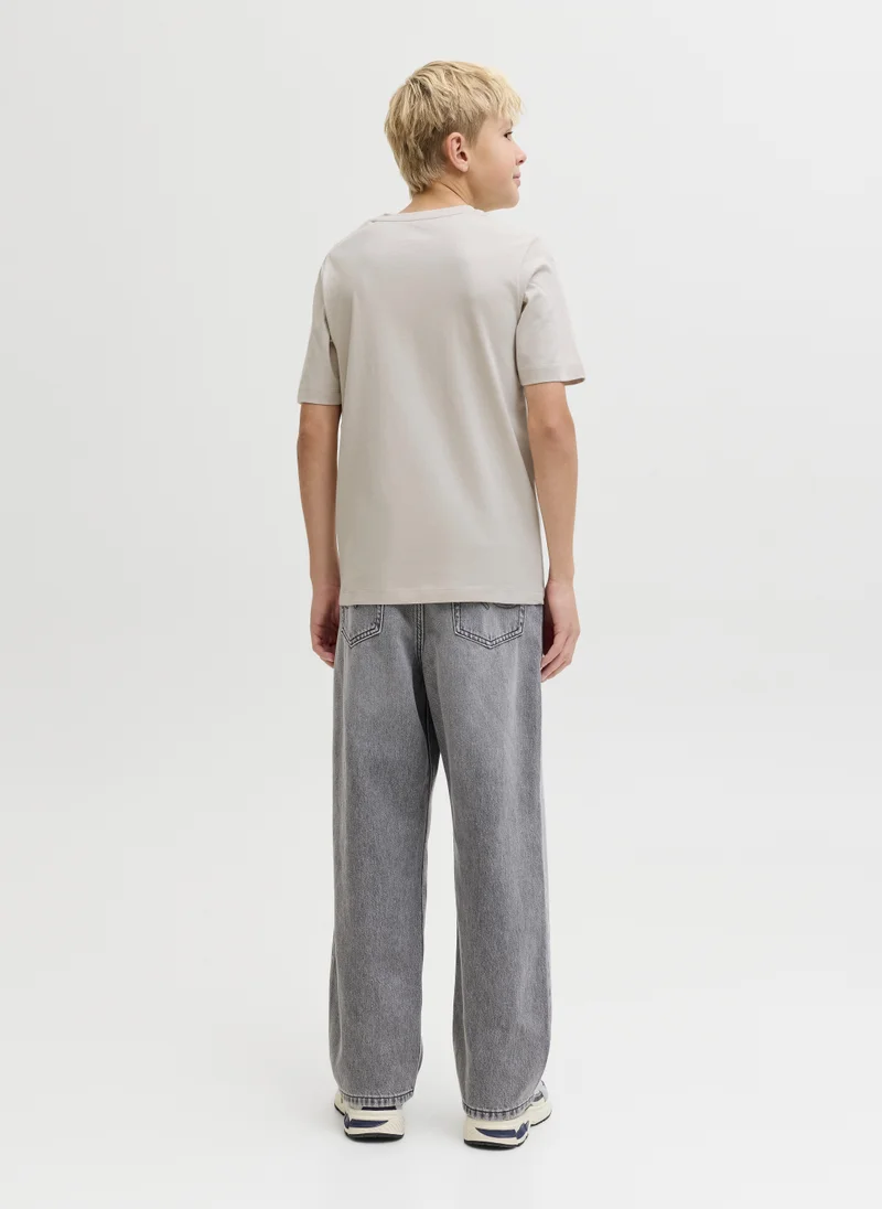 جاك وجونز جونيور تيشيرت جيلوجو برقبة دائرية للأطفال