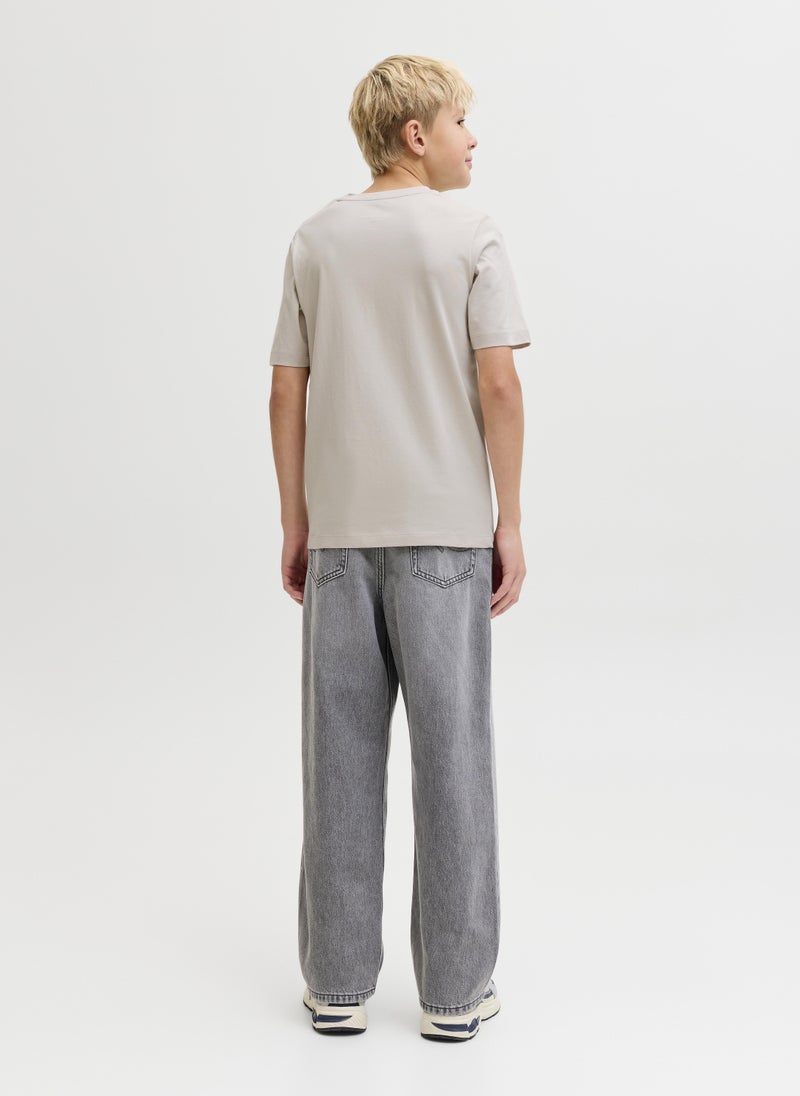 Jack & Jones Junior Kids Jjelogo Crew Neck T-Shirt - Image 2