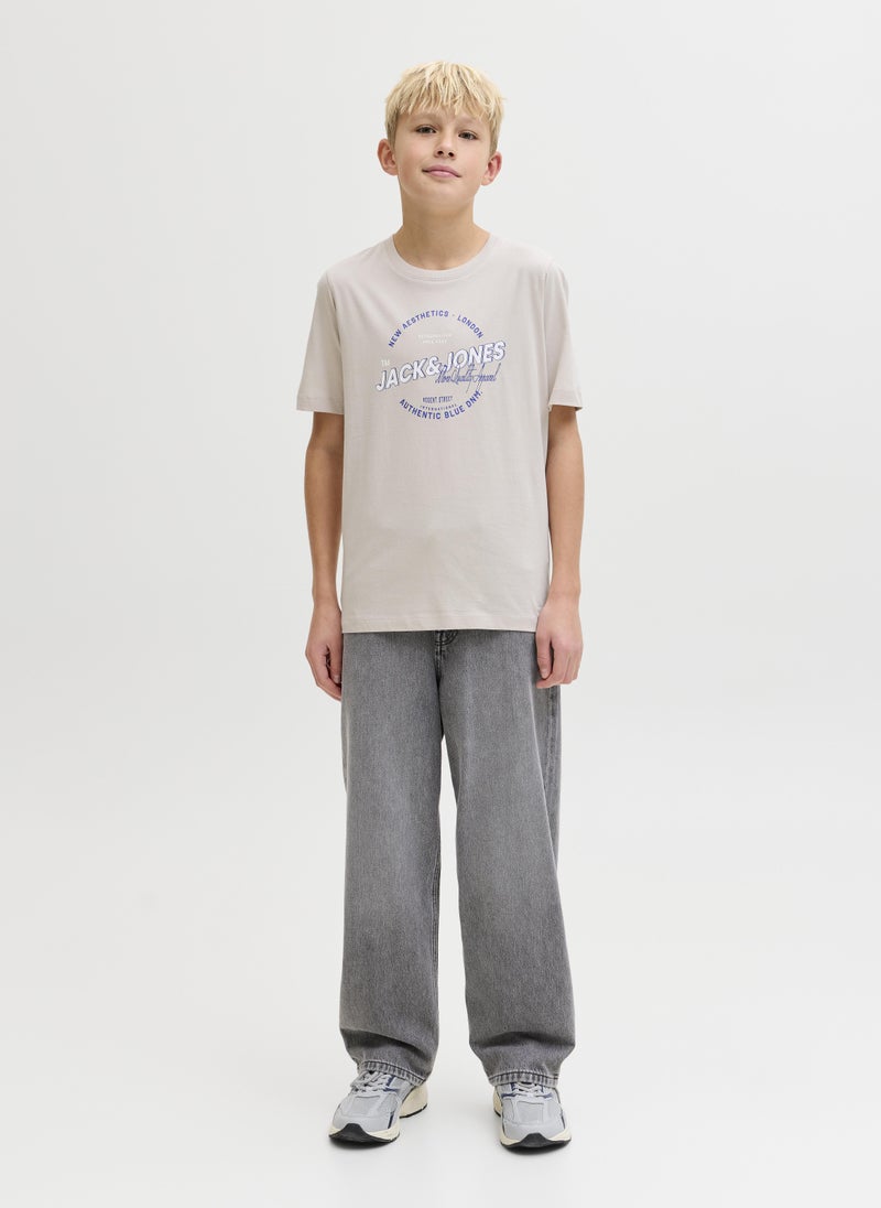 Jack & Jones Junior Kids Jjelogo Crew Neck T-Shirt - Image 5