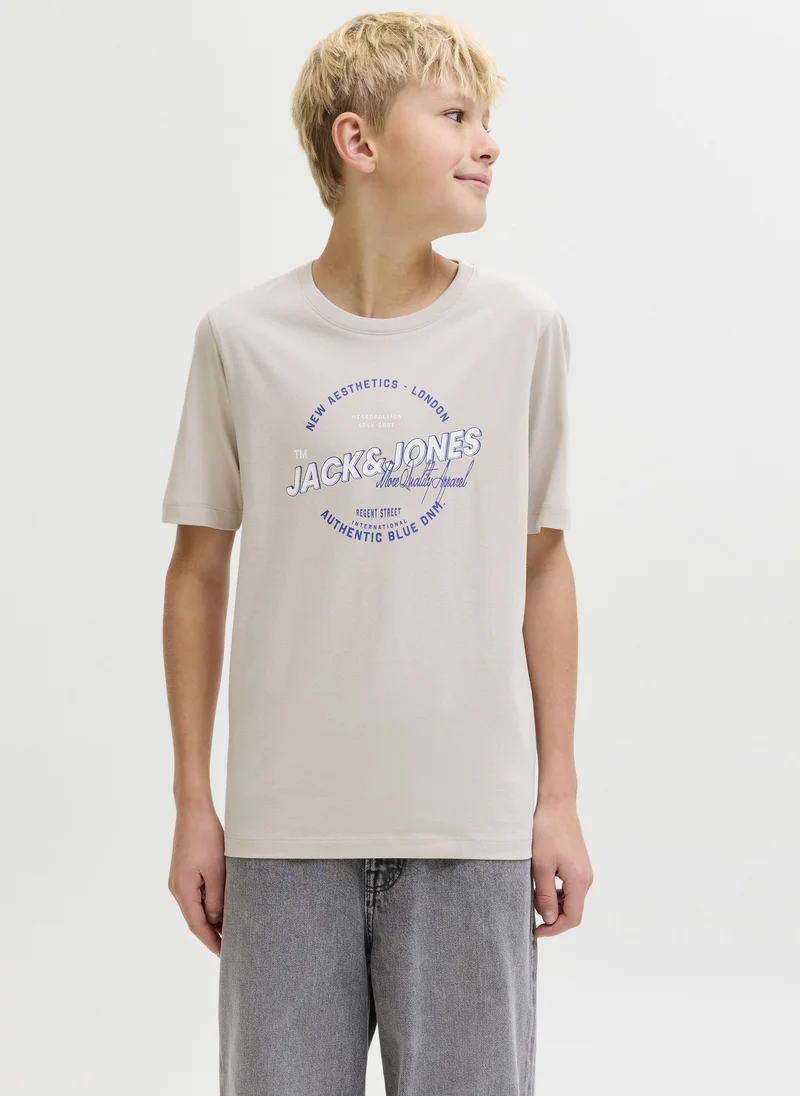 Jack & Jones Junior Kids Jjelogo Crew Neck T-Shirt