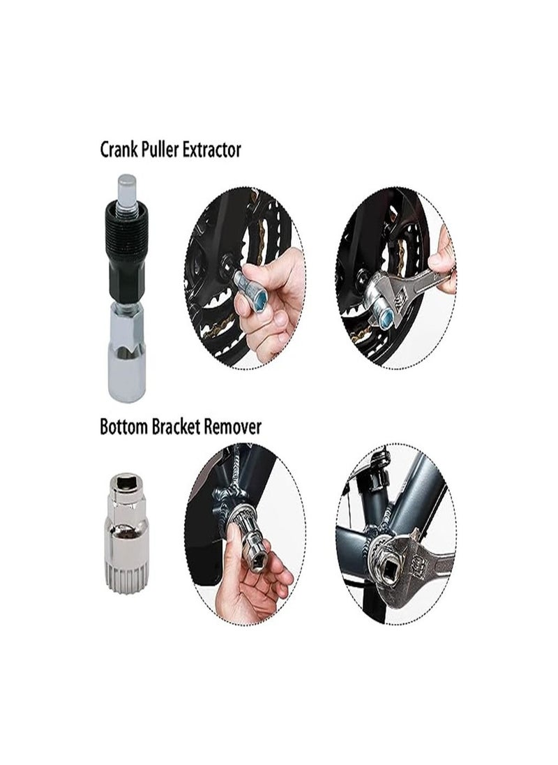 Goolsky Goolsky  Bike Repair Tool Kit 6 Pcs, Professional Bicycle Repair Tools for Mountain Bike with 3-in-1 Cassette Remover Wrench Chain Breaker Crank Puller Extractor Spoke Wrench Bottom Bracket Freewheel  - Image 2