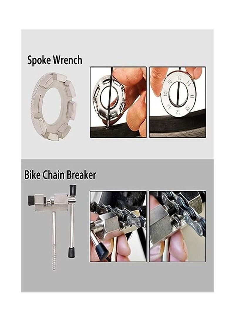 Goolsky Goolsky  Bike Repair Tool Kit 6 Pcs, Professional Bicycle Repair Tools for Mountain Bike with 3-in-1 Cassette Remover Wrench Chain Breaker Crank Puller Extractor Spoke Wrench Bottom Bracket Freewheel  - Image 3