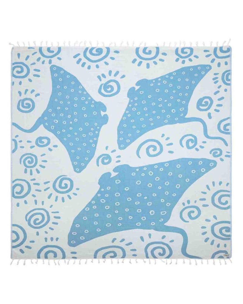Sand Cloud Extra Large Turkish Beach Towel  Sand Free  100 Organic Turkish Cotton Yarn  Quick Dry Towel for Beach Picnic Blanket or Bath  As Seen on Shark Tank  Marine Life Manta Ray