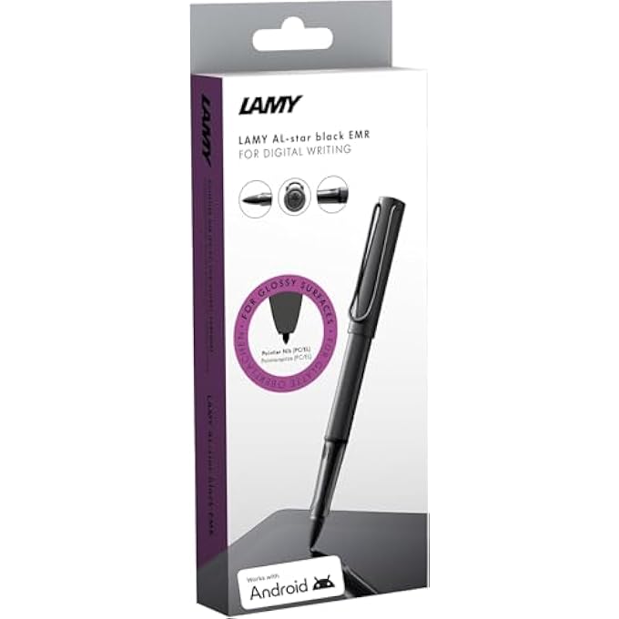 LAMY 1234290 AL-STAR EMR STYLUS DIGITAL WRITING INSTRUMENT IN MADE OF ALUMINUM, MATT ANODIZED - INPUT PEN FOR TABLETS, SMARTPHONES AND NOTEBOOKS, BLACK - Image 1