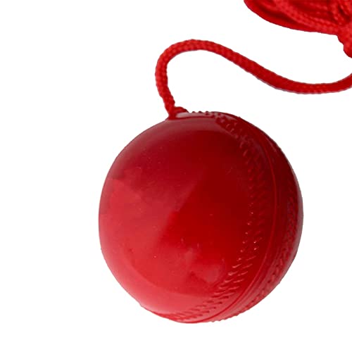 Korbax Synethetic Hanging Practice Cricket Ball | Cricket Hanging Ball for Practice | Easy to Hang & Ideal for Indoor and Outdoor Batting and Heavy Training | Swing Ball for Adults Red,(Pack of 1) - Image 3