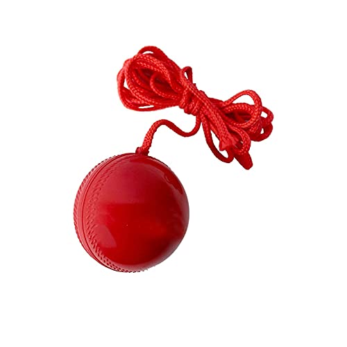 Korbax Synethetic Hanging Practice Cricket Ball | Cricket Hanging Ball for Practice | Easy to Hang & Ideal for Indoor and Outdoor Batting and Heavy Training | Swing Ball for Adults Red,(Pack of 1) - Image 1