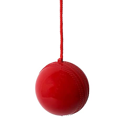 Korbax Synethetic Hanging Practice Cricket Ball | Cricket Hanging Ball for Practice | Easy to Hang & Ideal for Indoor and Outdoor Batting and Heavy Training | Swing Ball for Adults Red,(Pack of 1) - Image 2
