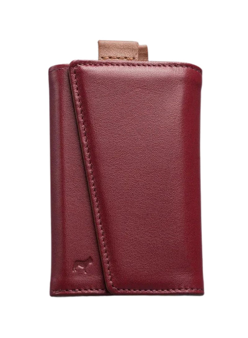 The Frenchie Co. Speed Wallet | Ultra Slim Front Pocket Wallet for Men & Women | RFID Blocking Quick-Access Card Holder with Pull Tab | Full-Grain Italian Leather Minimalist Design | Holds up to 14 Cards & Cash (Burgundy-Tan) - Image 1