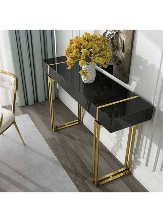 الهوم طاولة مدخل 130x40x90 سم - وذهبي وأسود - Image 1