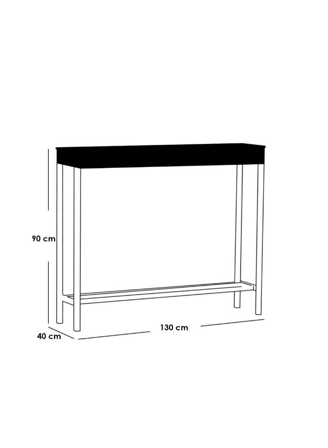 الهوم طاولة مدخل 130x40x90 سم - وذهبي وأسود - Image 2