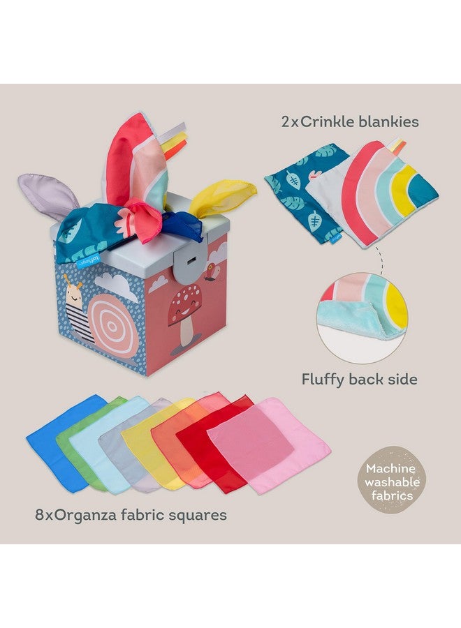 Taf Toys Taf Toys Sensory Crinkle Tissue Box for Toddlers. STEM Montessori Toy with Colorful Soft Scarves and Crinkling Blankies  - Image 5