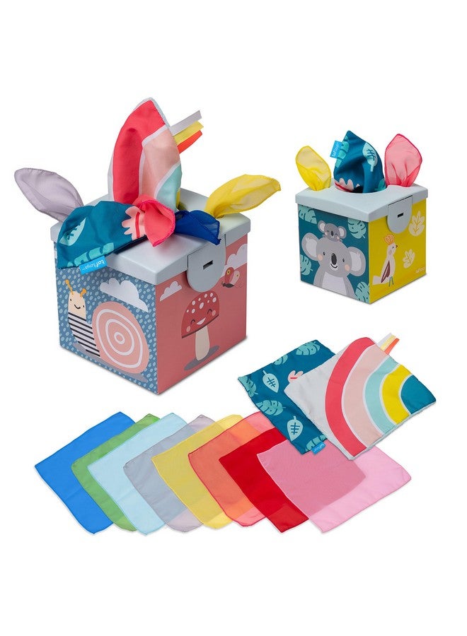 Taf Toys Taf Toys Sensory Crinkle Tissue Box for Toddlers. STEM Montessori Toy with Colorful Soft Scarves and Crinkling Blankies  - Image 1