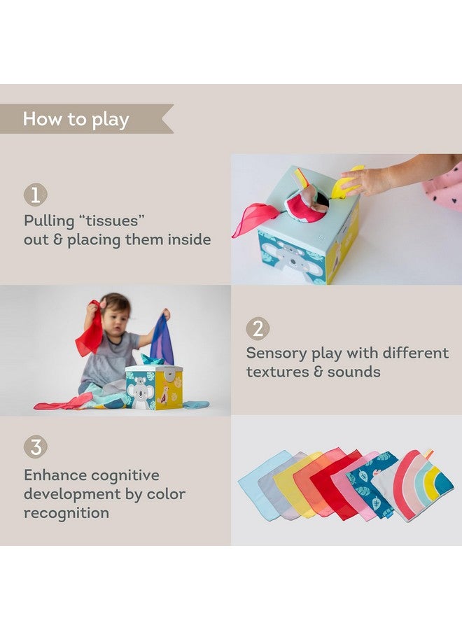Taf Toys Taf Toys Sensory Crinkle Tissue Box for Toddlers. STEM Montessori Toy with Colorful Soft Scarves and Crinkling Blankies  - Image 3