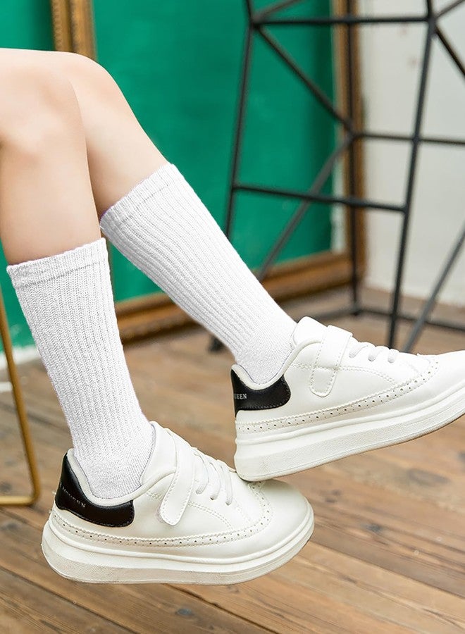 PLZSITDOWN 2 Pairs Kids Slouch Socks Girls 2-5 Years Toddler Knee High Tube Long Boot Crew White Socks White S - Image 3