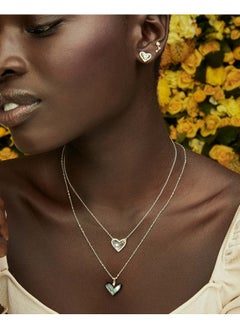 Kendra Scott Ari Heart Adjustable Length Pendant Necklace For Women, Fashion Jewelry, 14K Gold-Plated, Iridescent Drusy  - Image 4