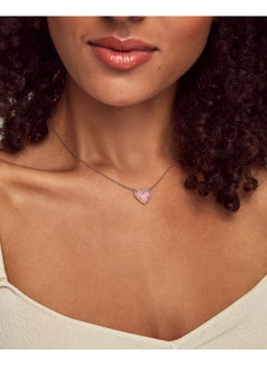 Kendra Scott Ari Heart Adjustable Length Pendant Necklace For Women, Fashion Jewelry, 14K Gold-Plated, Iridescent Drusy  - Image 3