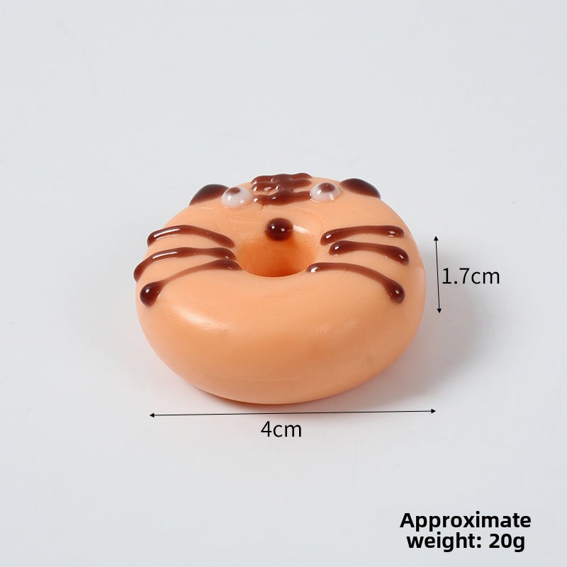 4cm Simulation Donut Cake Model Keychain Orange Tiger Donut