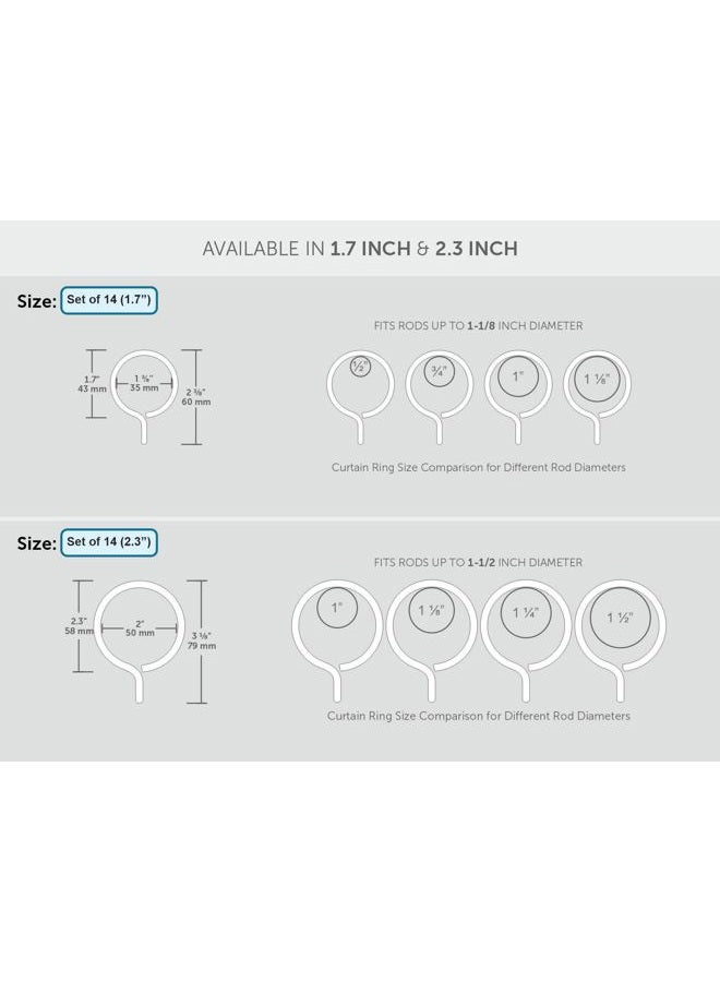 Ivilon Drapery Eyelet Curtain Rings - 1.7" Ring for Curtain Hook Pins, Set of 14 - Warm Gold - Image 3
