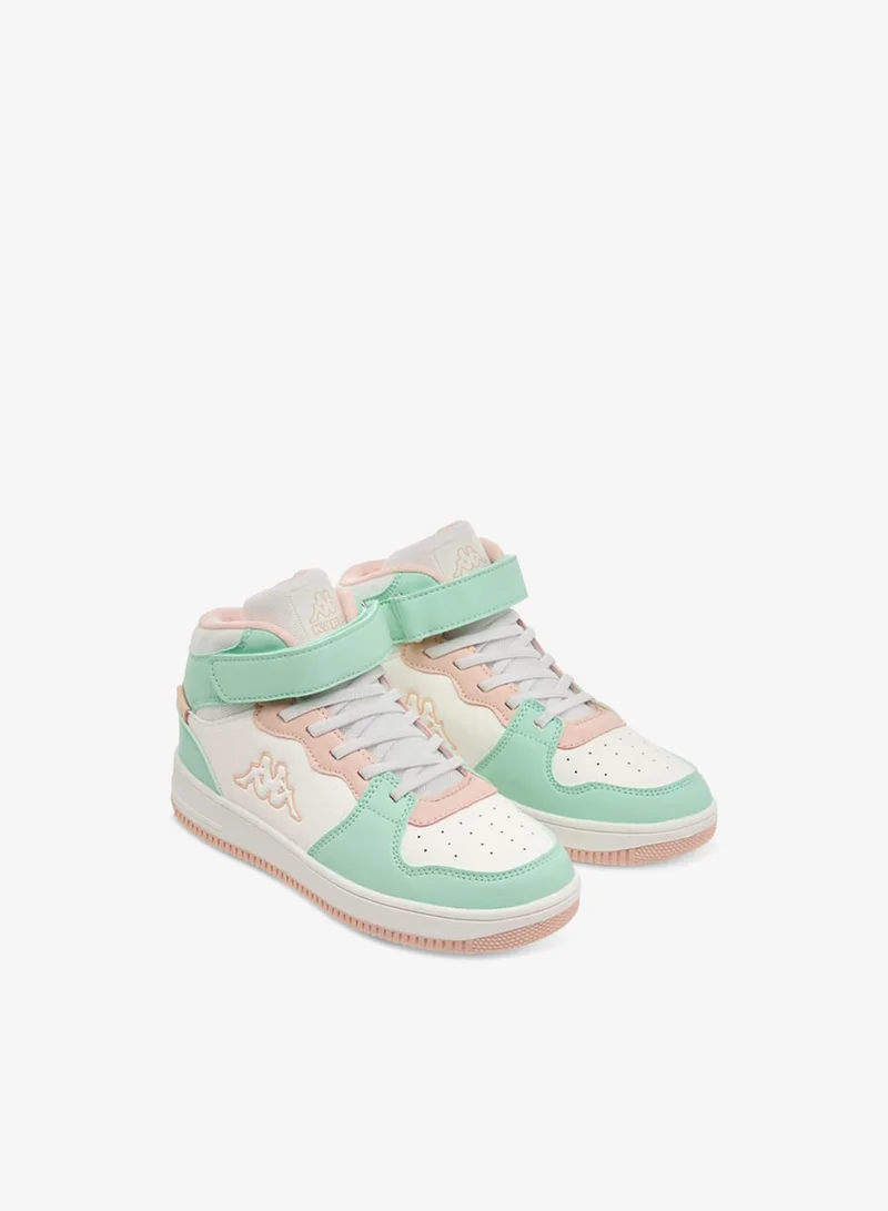 Kappa Girls' Panelled High Top Sneakers with Hook and Loop Closure