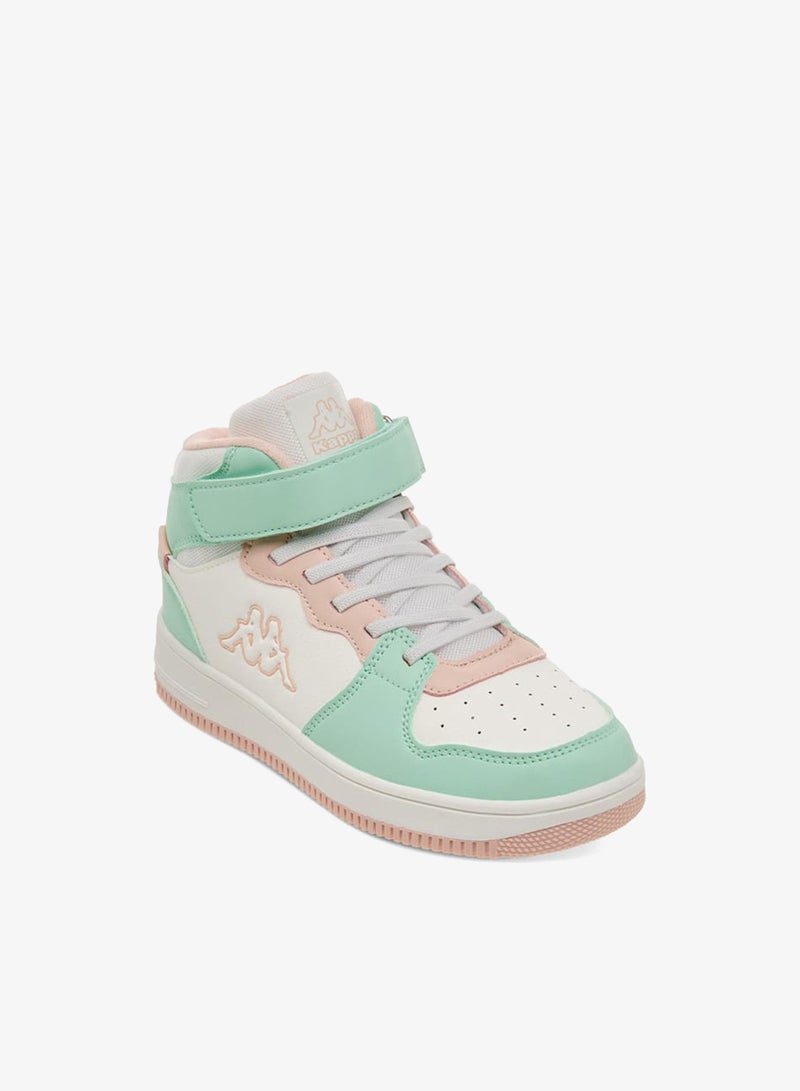 Kappa Girls' Panelled High Top Sneakers with Hook and Loop Closure - Image 2