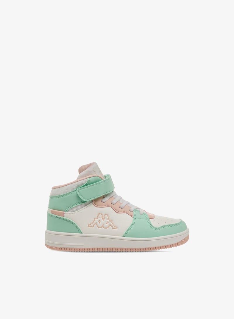 Kappa Girls' Panelled High Top Sneakers with Hook and Loop Closure - Image 3