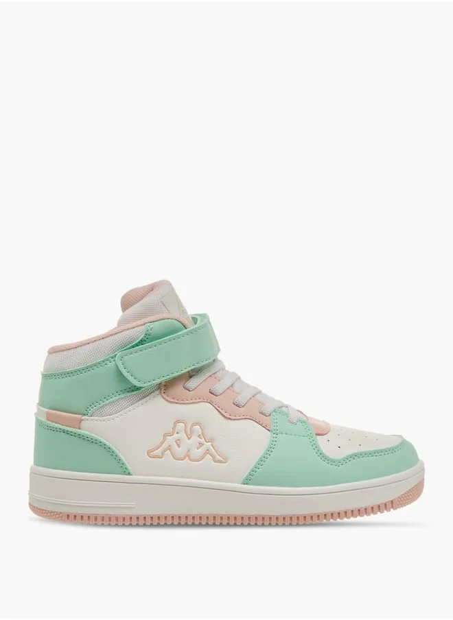 Kappa Girls' Panelled High Top Sneakers with Hook and Loop Closure